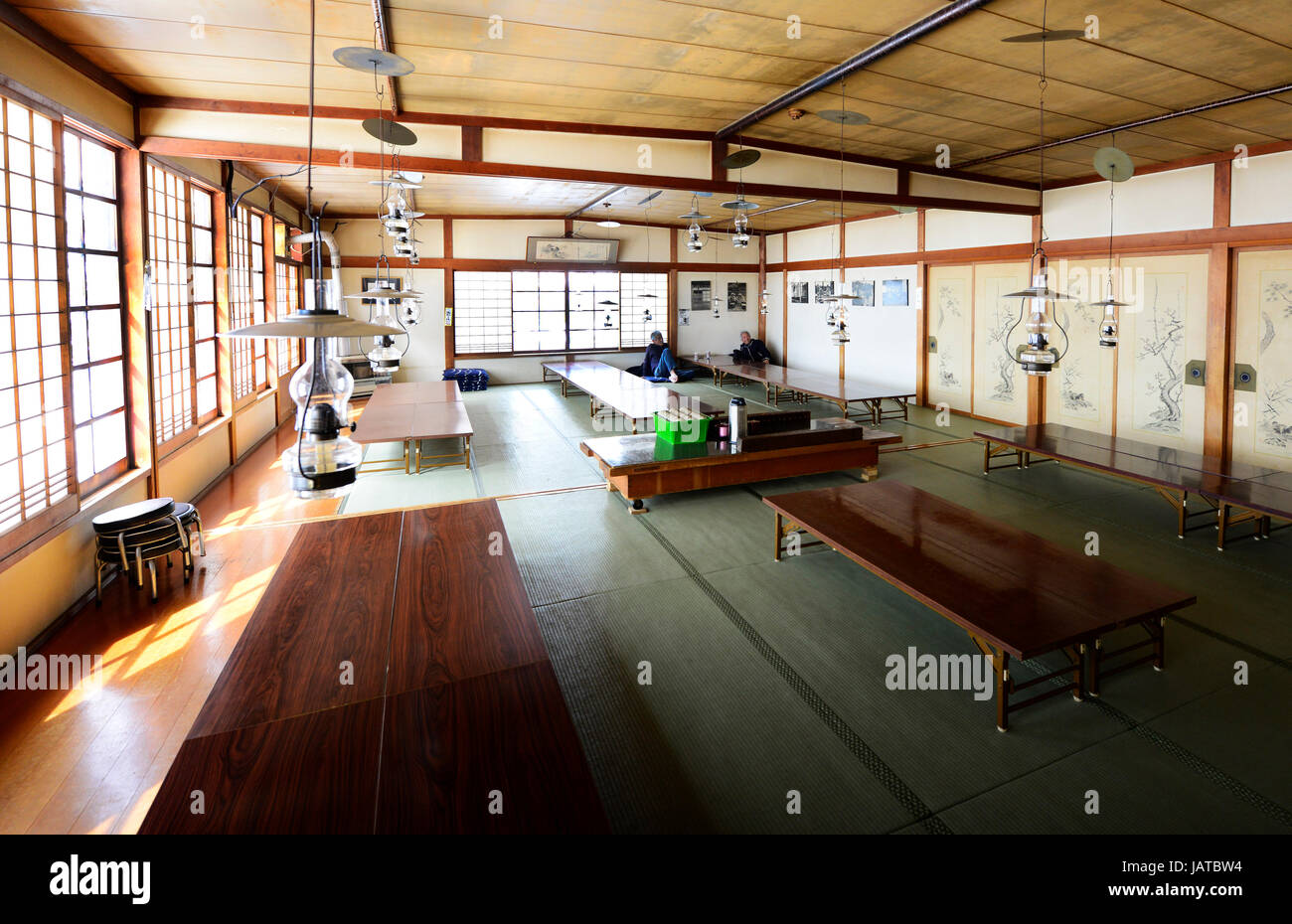 Das schöne Interieur des Aoni Ryokan in der Präfektur Aomori Stockfoto