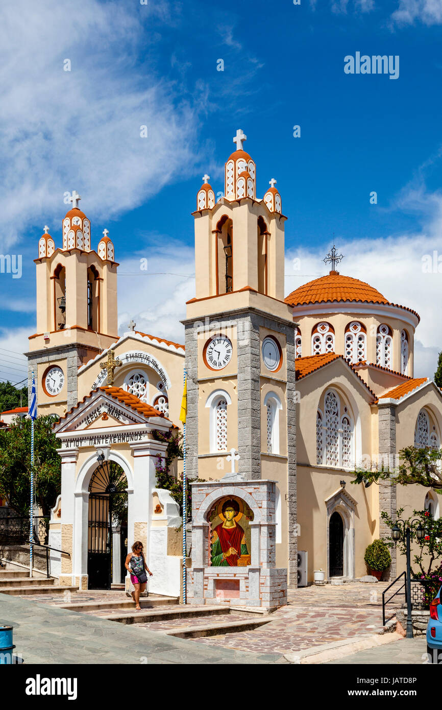Kirche des heiligen Panteleimon, Siana, Rhodos Stockfoto