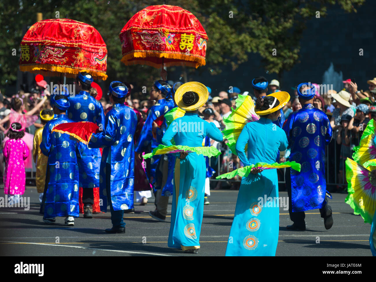 Melbourne, Australien. 13. März 2017. Chinesen bei Moomba-Parade. Stockfoto