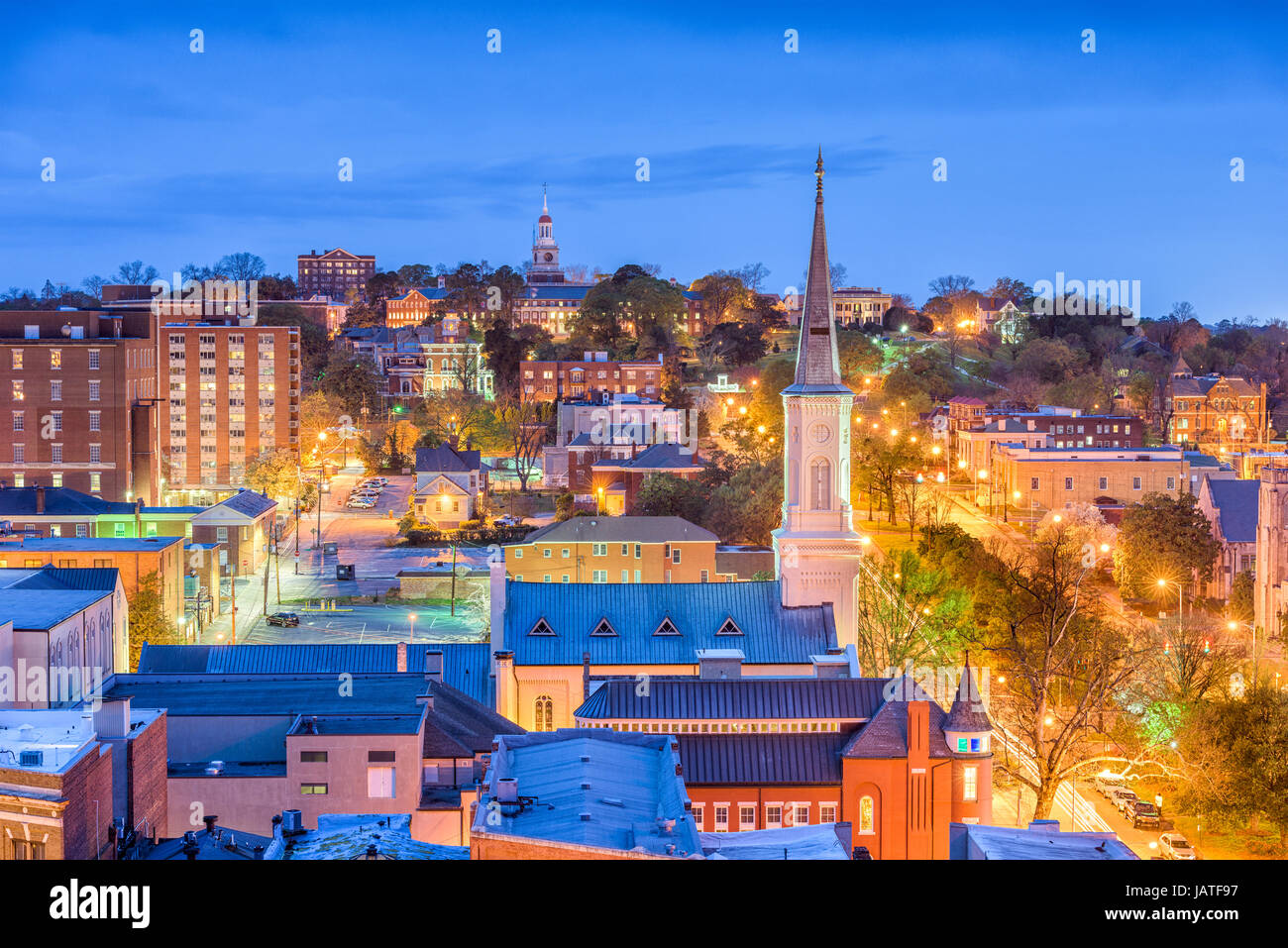 Macon, Georgia, USA Skyline Innenstadt. Stockfoto