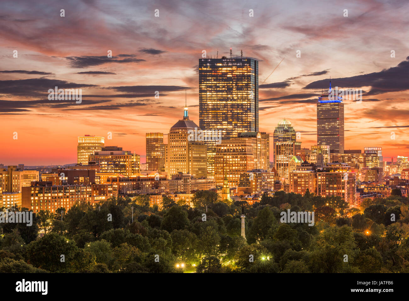 Die Innenstadt von Skyline von Boston, Massachusetts, USA. Stockfoto