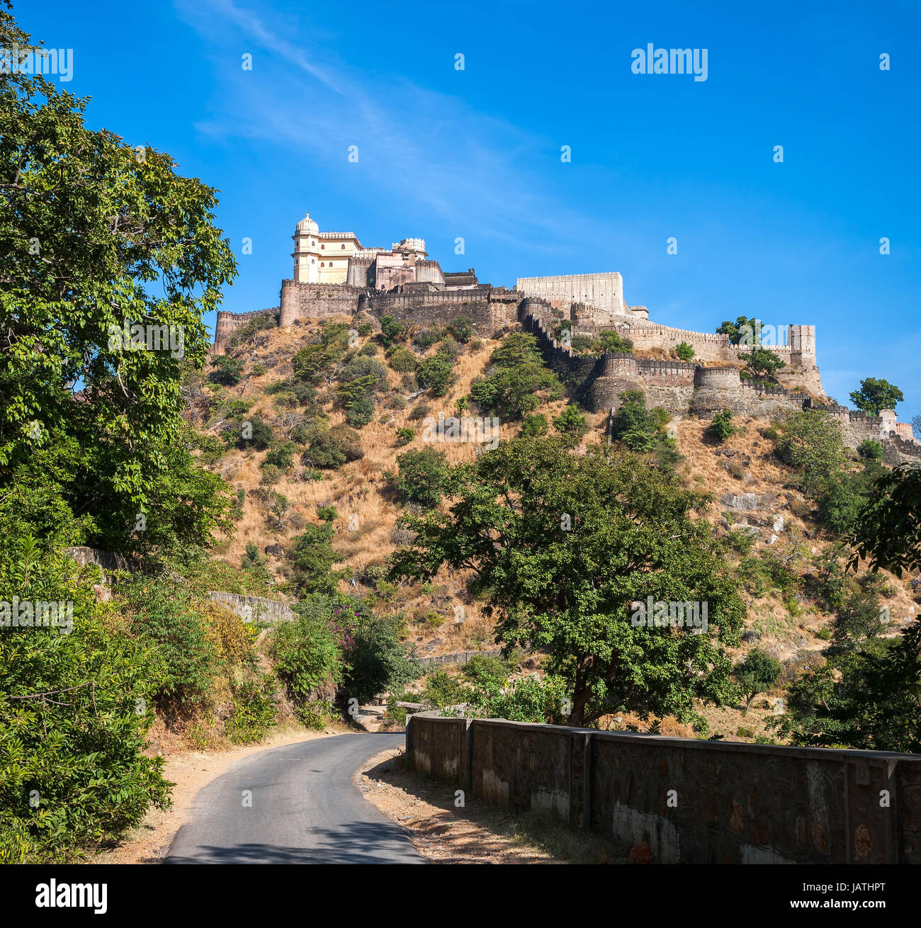 Kumbhalgarh Fort, Rajasthan, Indien.  Kumbhalgarh ist eine Mewar Festung im Rajsamand Bezirk von Rajasthan Zustand im Westen Indiens und ist weltbekannt für seine große Geschichte und Architektur. Stockfoto