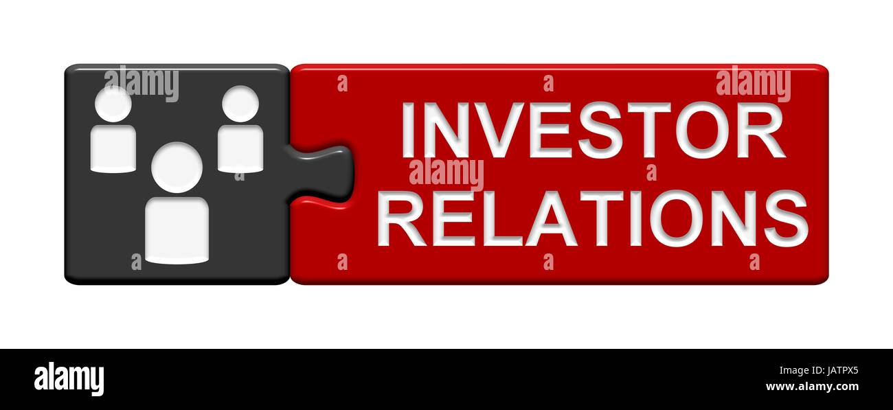 Puzzle Button: Investor Relations Stockfoto