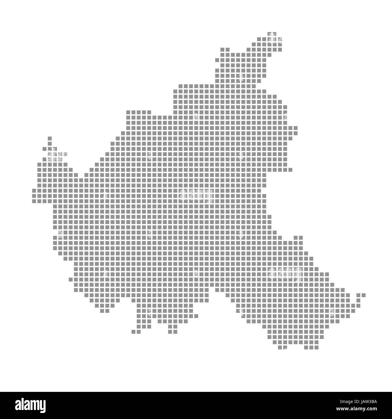 Karte Hamburg Bezirke: Hamburg grau Stockfoto
