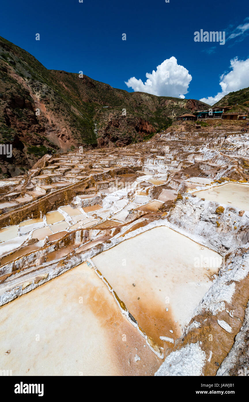Ein Inka-Salz bestehend aus mir salzig Frühling Wasserteiche verdampfen. Stockfoto