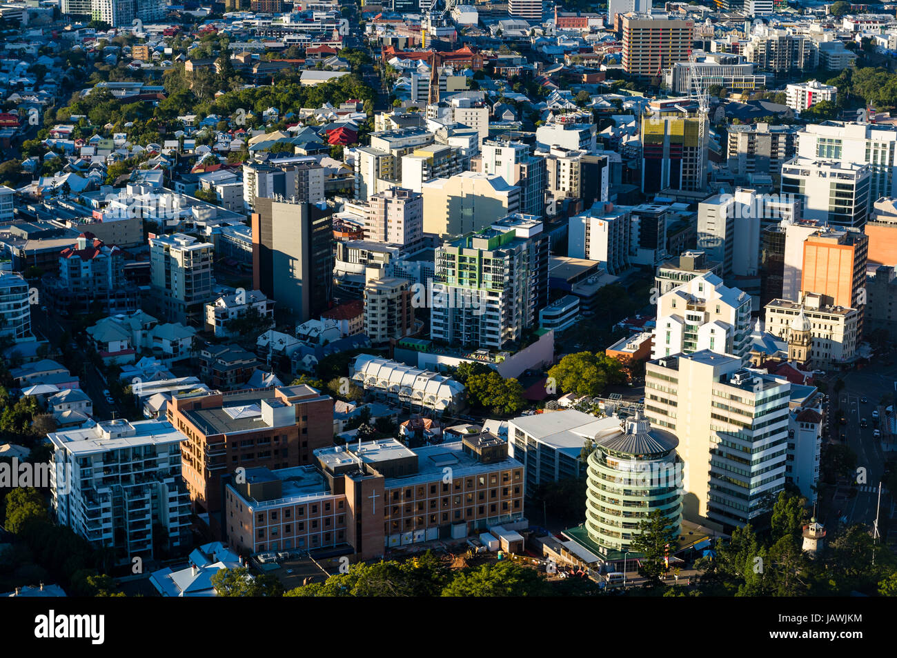 Eine Luftaufnahme von Brisbanes Innenstadt Business und Office. Stockfoto