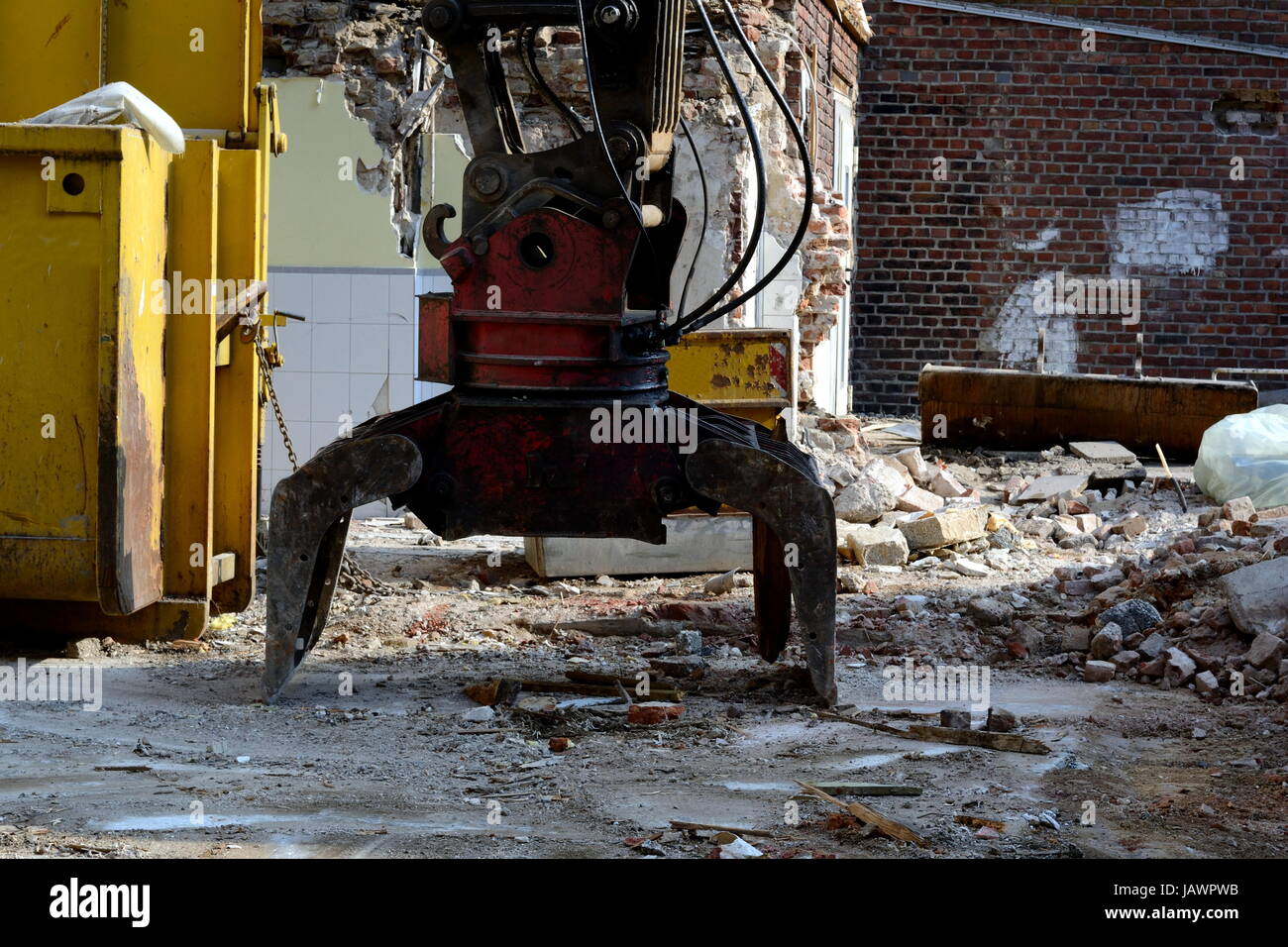 Mit Greifer beenden Stockfoto