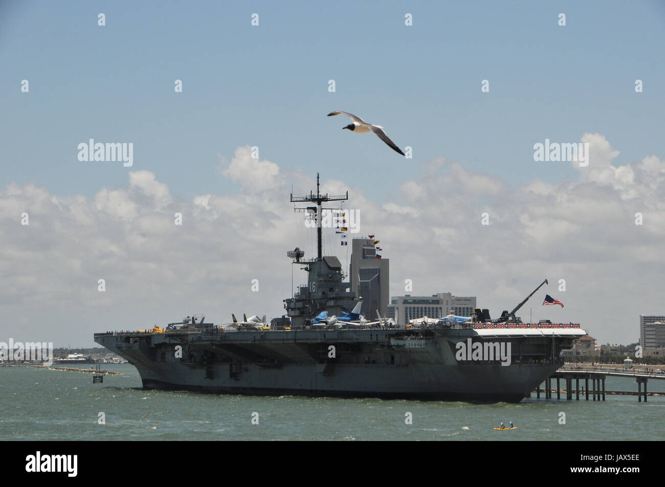 Uss Lexington in Corpus Christi Stockfoto