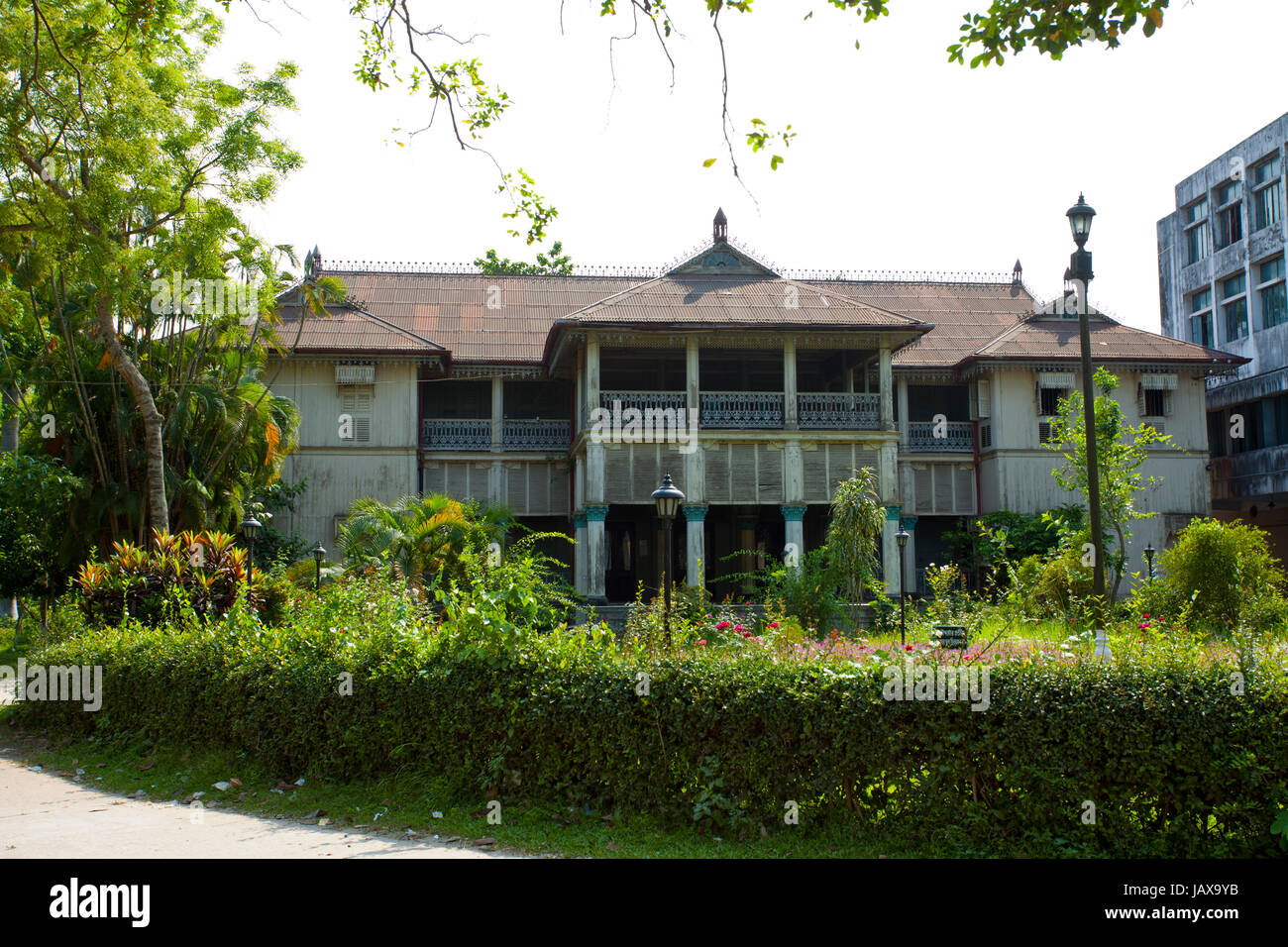 Alexandra Castle bekannt als Lohar Kutir in der Stadt Mymensingh. Maharaja Shurjokanto Acharya gebaut. Maimansingh, Bangladesch. Stockfoto