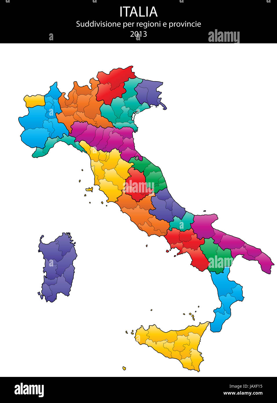 Abbildung von Italien Provinz und Region Karten Stockfotografie - Alamy