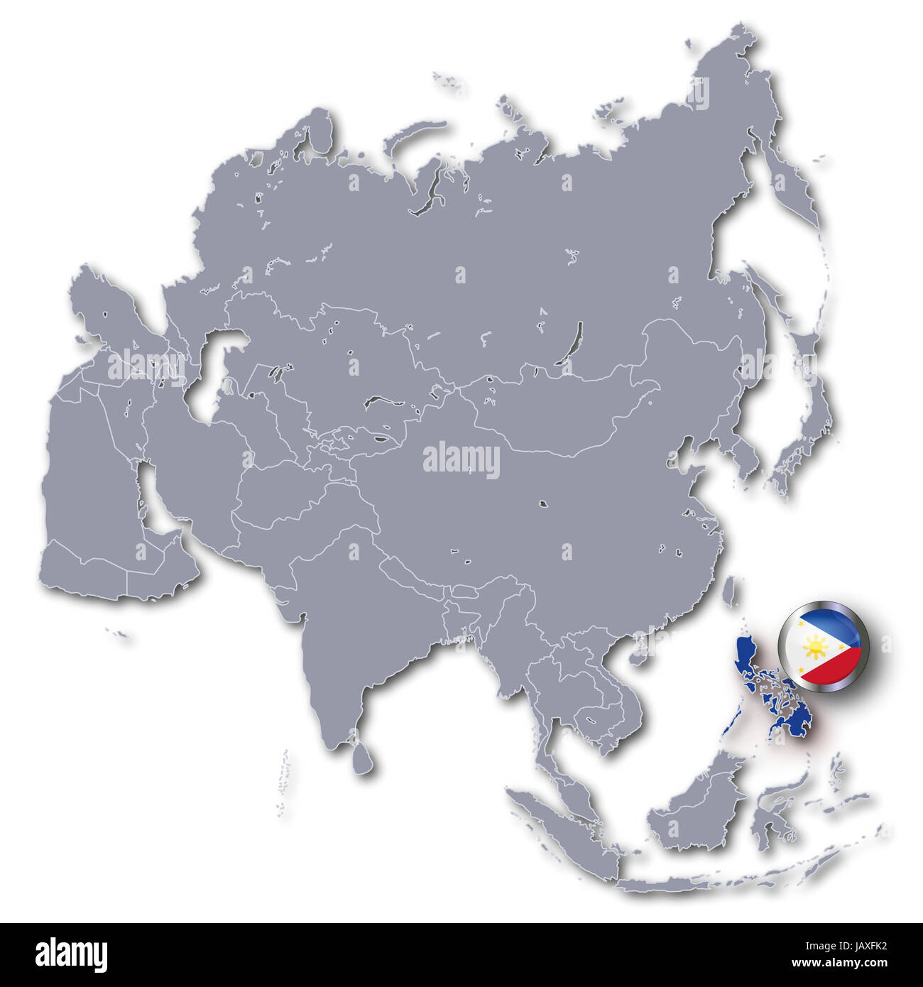 Asien Karte von Philippinen Stockfoto