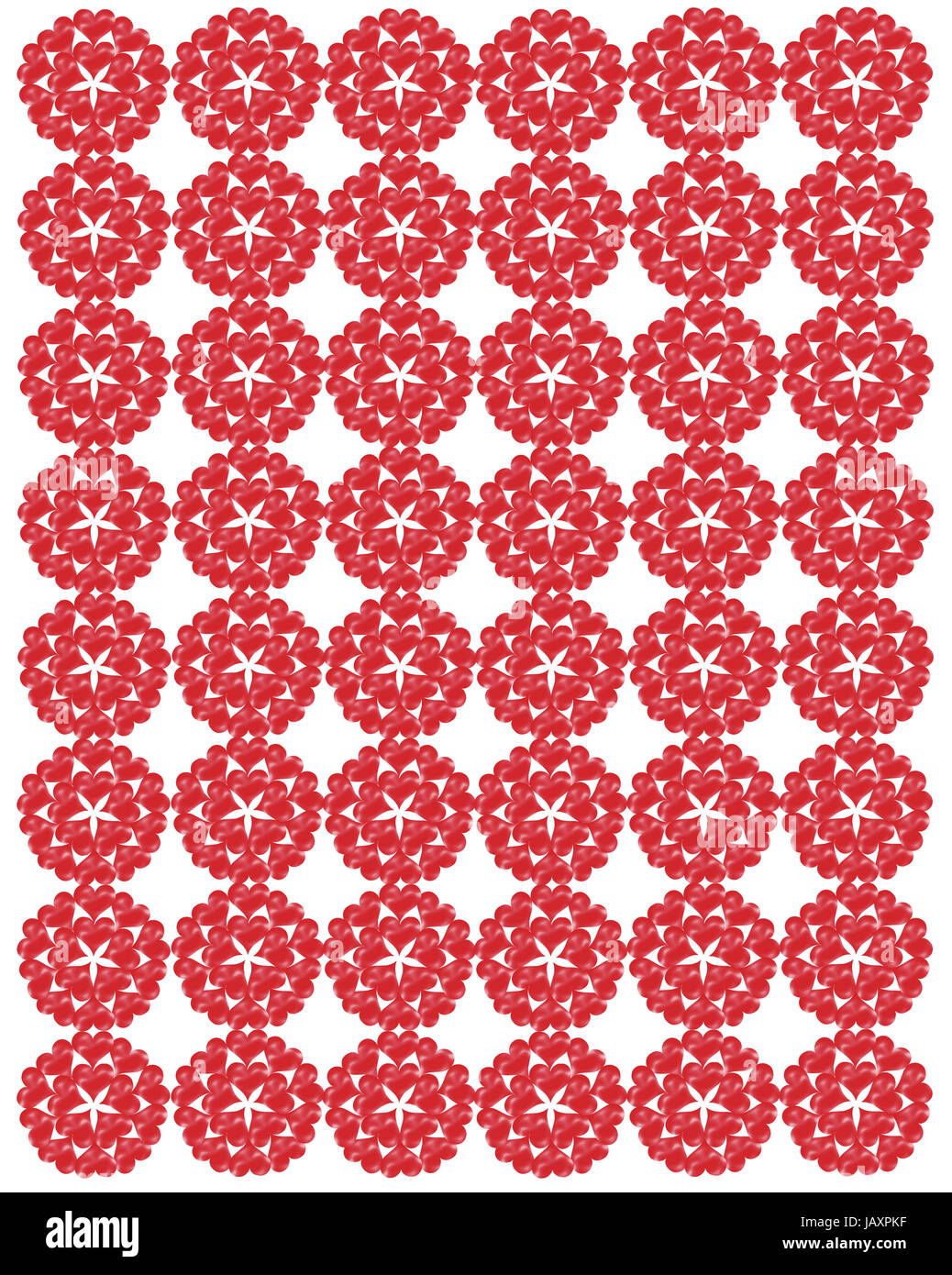 Muster von symmetrischen roten Verzierungen wie Schnürsenkel Stockfoto