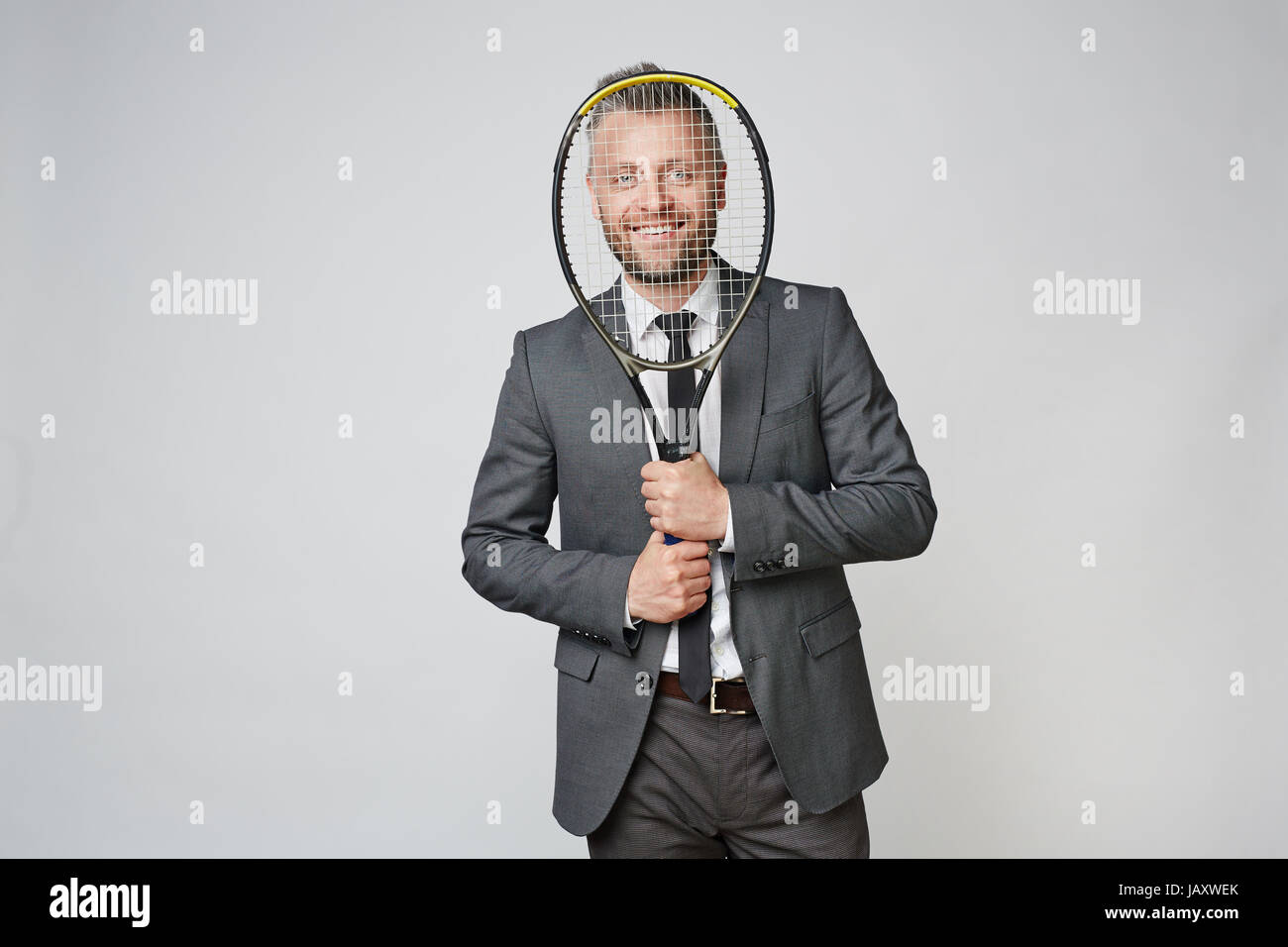 Tennisspieler im Geschäft Stockfoto