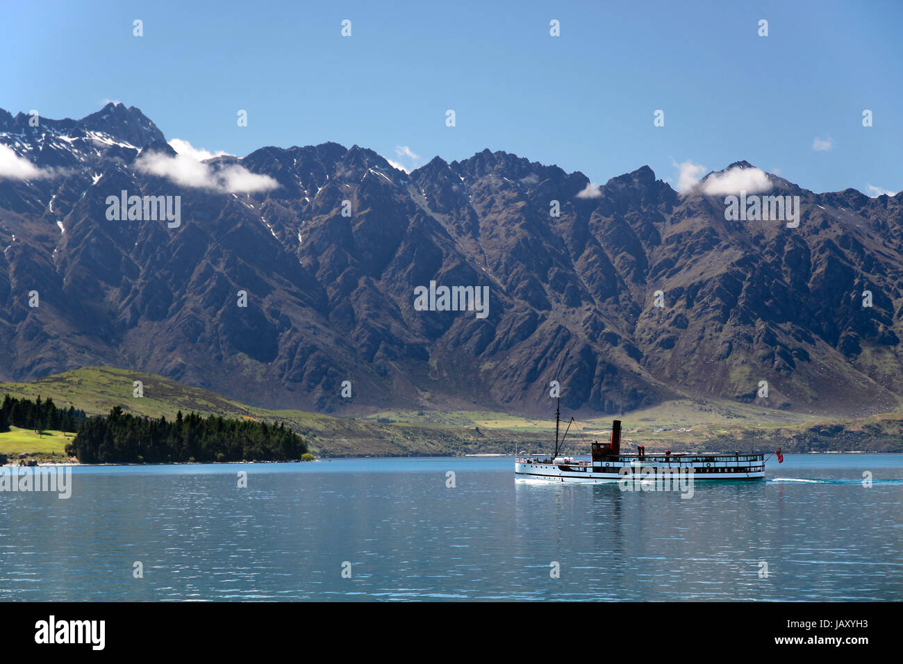 Dampfschiff TSS Earnslaw Auf Dem Lake Wakatipu, Queenstown, Otago, Südinsel, Neuseeland Stockfoto