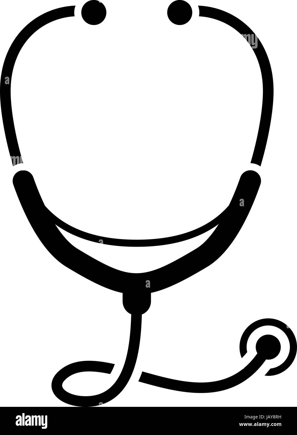 Stethoskop und medizinische Leistungen-Symbol. Flaches Design. Stock Vektor