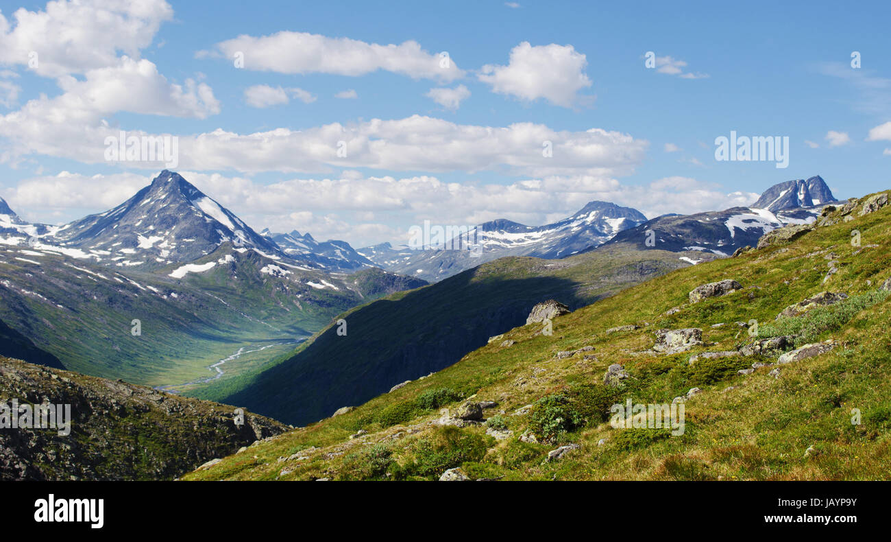 Berglandschaft im Nationalpark Jotunheimen in Norwegen. Stockfoto