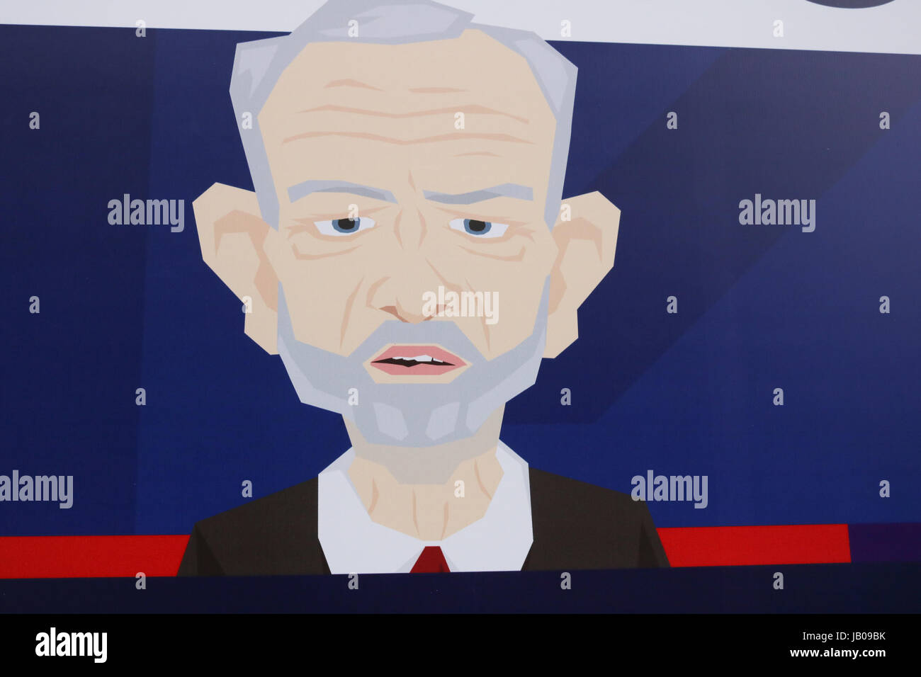 London, UK. 8. Juni 2017. Eine Werbung van zeigen Karikaturen von Tim Farron, Theresa May, Jeremy Corbyn und Paul Nuttall mit der Nachricht, die für einen neuen Job suchen, als Großbritannien zu den Urnen zu wählen, eine neue Regierung Kredit geht: Amer Ghazzal/Alamy Live-Nachrichten Stockfoto London, UK. 8. Juni 2017. Eine Werbung van zeigen Karikaturen von Tim Farron, Theresa May, Jeremy Corbyn und Paul Nuttall mit der Nachricht, die für einen neuen Job suchen, als Großbritannien zu den Urnen zu wählen, eine neue Regierung Kredit geht: Amer Ghazzal/Alamy Live-Nachrichten Stockfoto