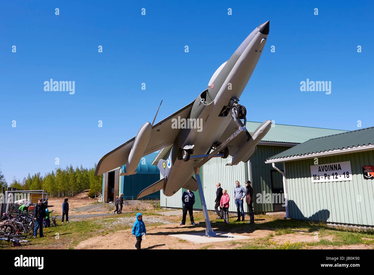 Folland Gnat Mk.1 auf dem Display, Lappeenranta, Finnland Stockfoto