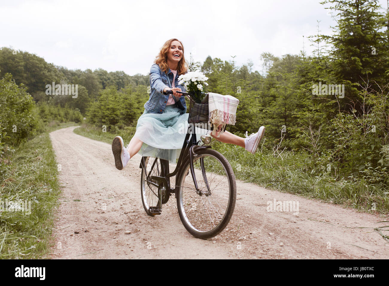 Verrücktheit während der Fahrt ein Fahrrad Stockfoto