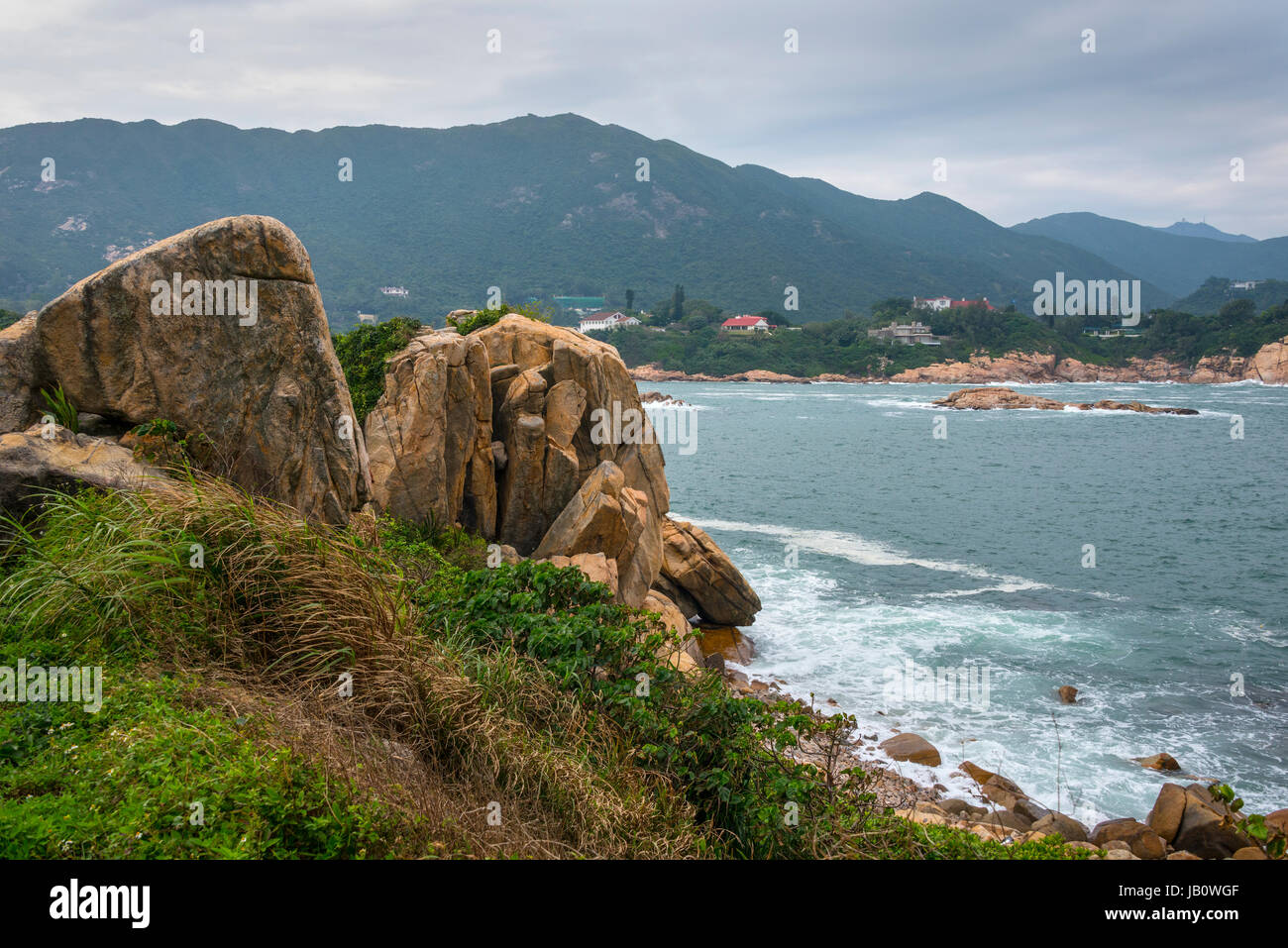 Shek O Küste und Südchinesische Meer, Hong Kong Stockfoto