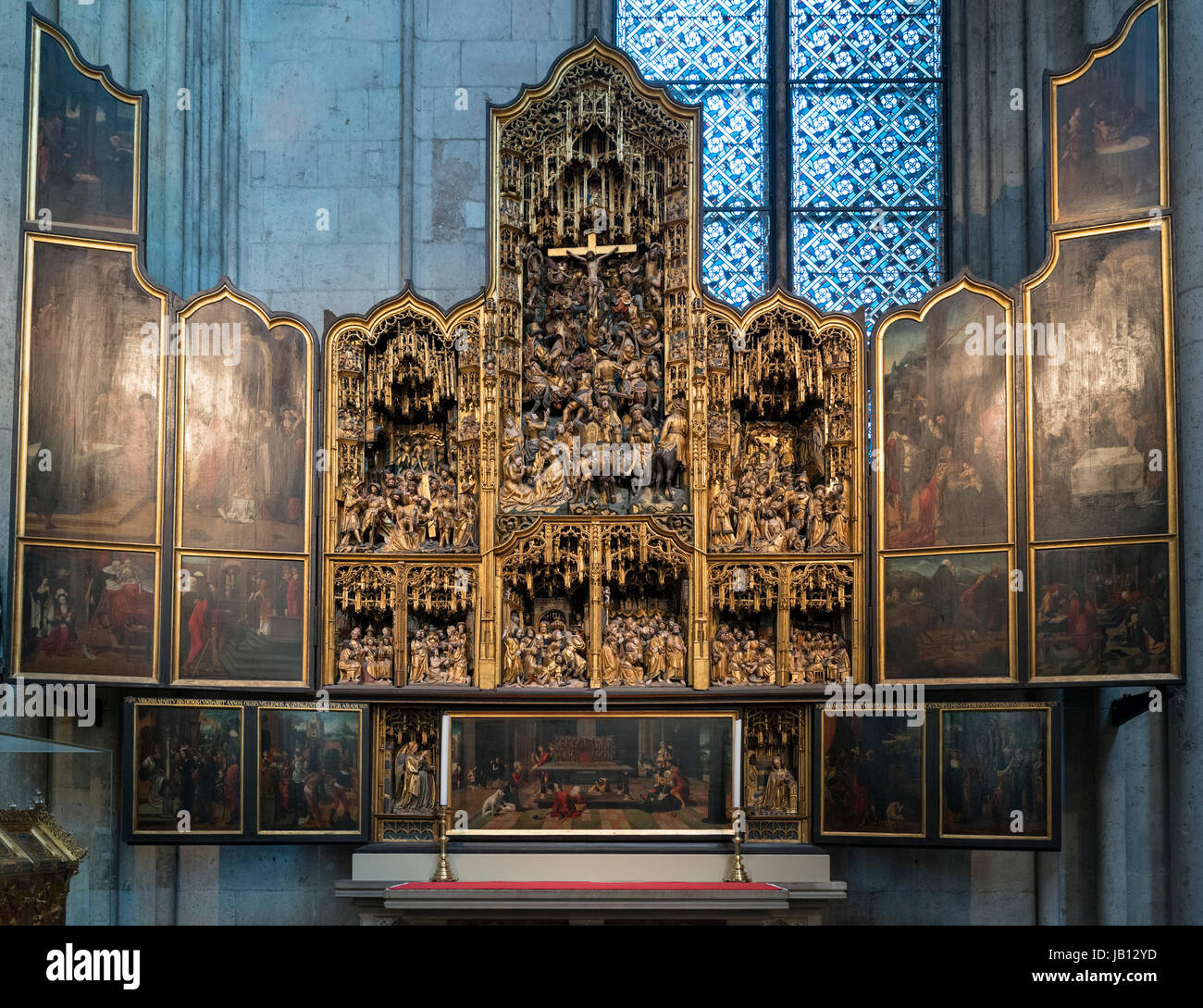 Das Altarbild St. Agilulfus im Kölner Dom (Kölner Dom), Köln, Deutschland Stockfoto