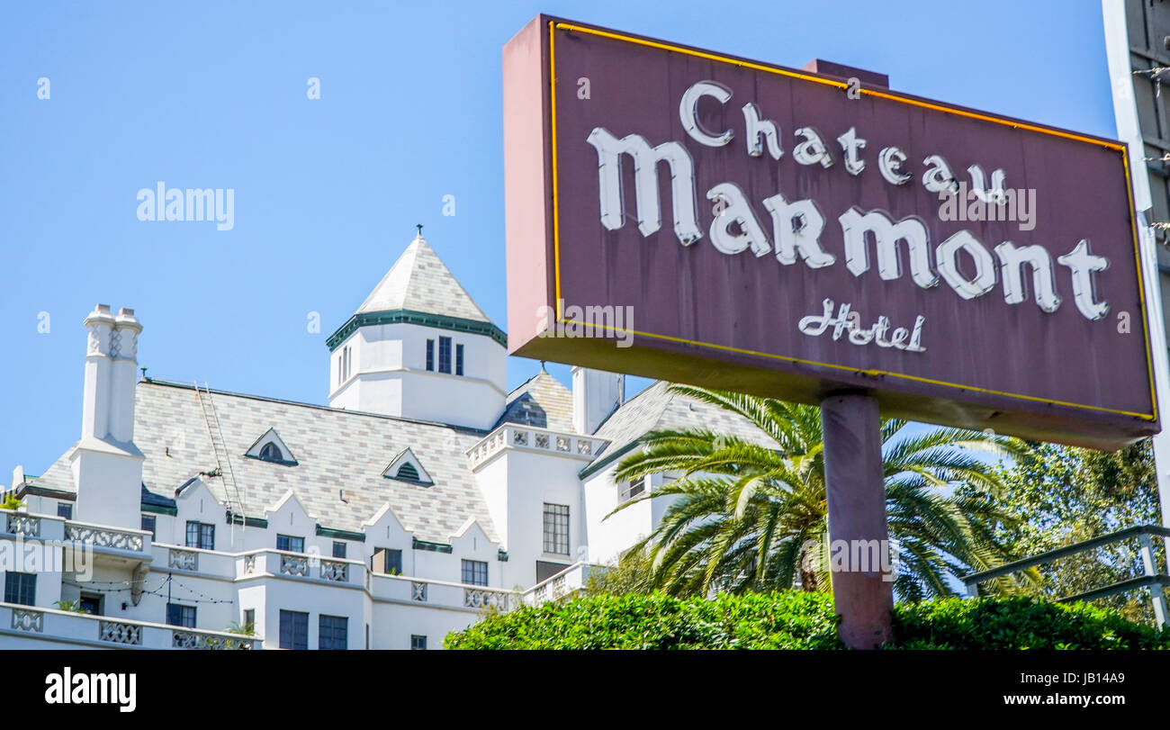 Berühmten Chateau Marmont Hotel in Los Angeles - LOS ANGELES - Kalifornien Stockfoto