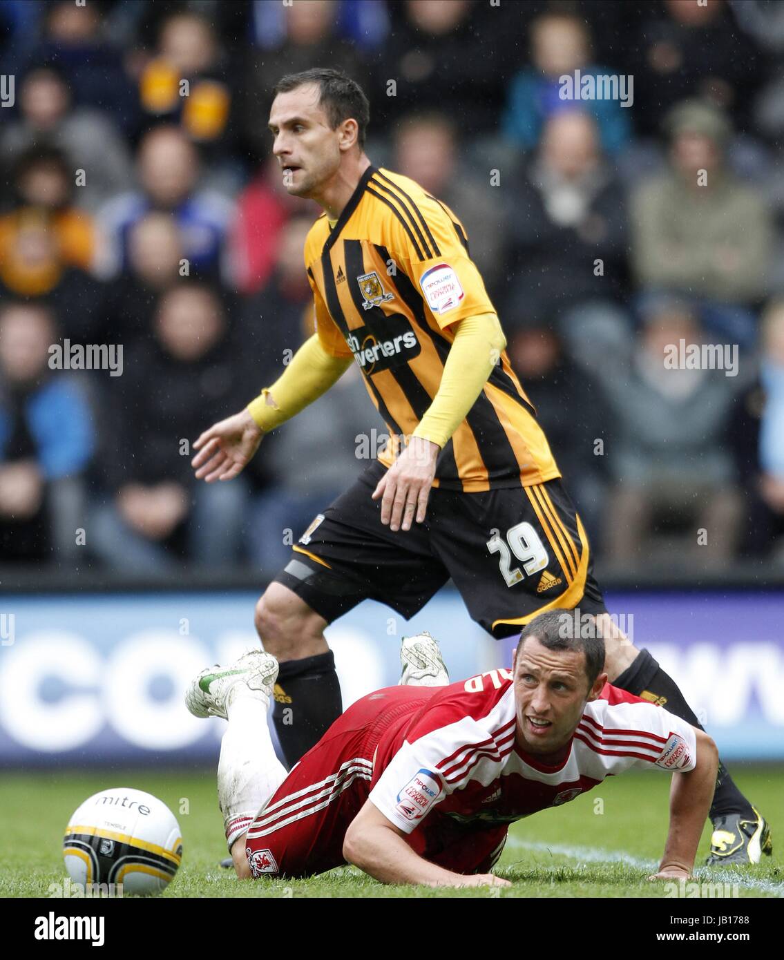 RICHARD GARCIA SCOTT MCDONALD HULL CITY V HULL CITY V MIDDLESBROUGH KC STADIUM HULL ENGLAND 9. April 2012 Stockfoto