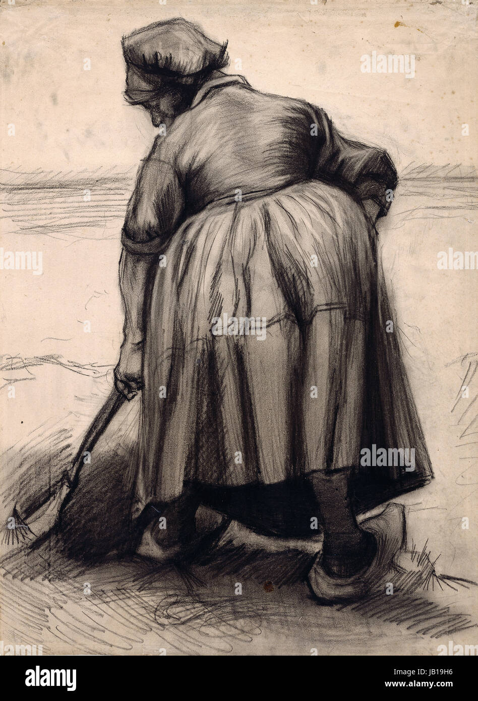 Vincent Van Gogh - Bauer Frau Graben Stockfoto