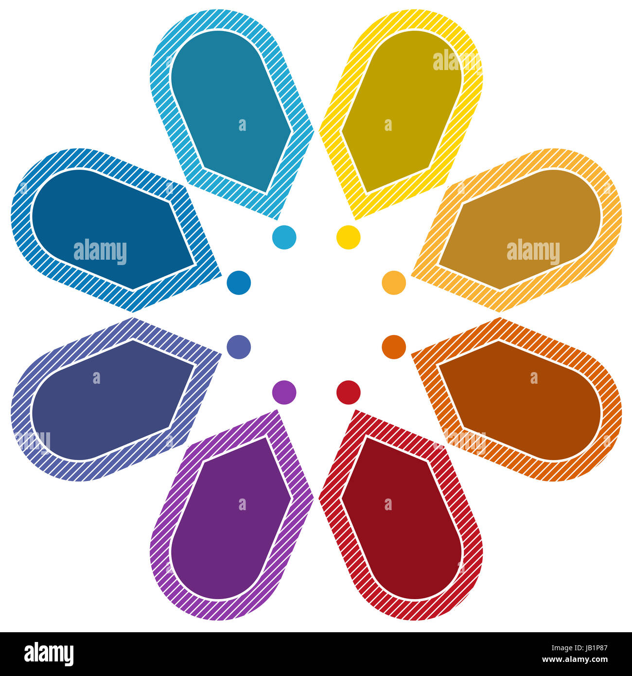 Infografik zeigt Pfeile mit Textoptionen 8 im Kreis angeordnet Stockfoto