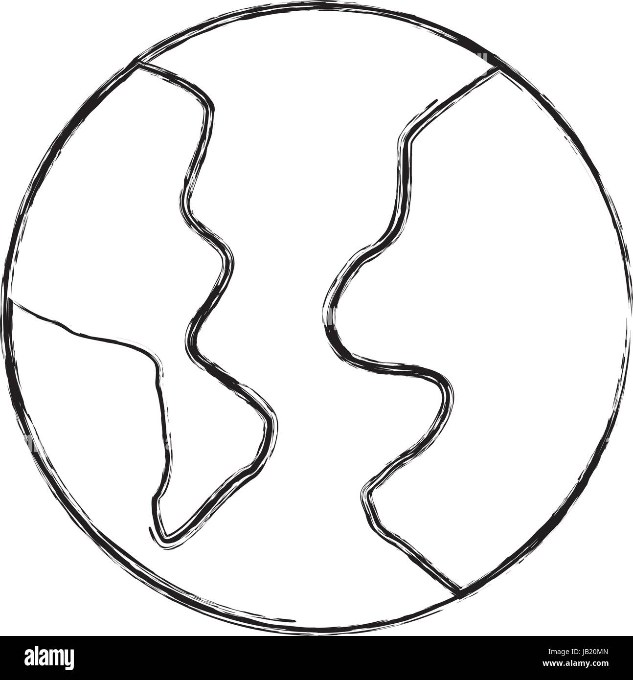 Skizze zu zeichnen Welt cartoon Stock-Vektorgrafik - Alamy