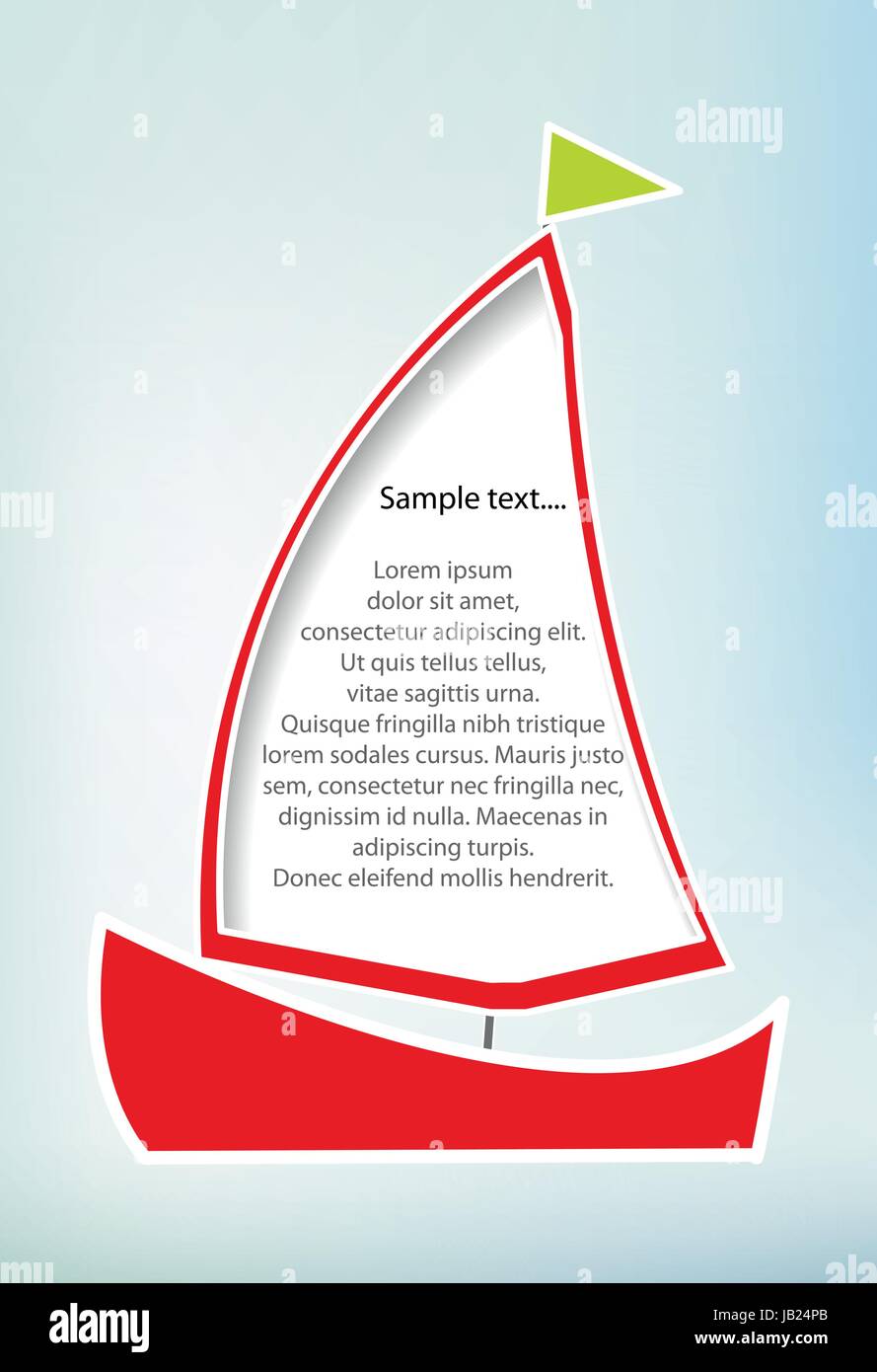 Illustration des roten Segelboot mit Textfreiraum, eps10 Vektor Stock Vektor