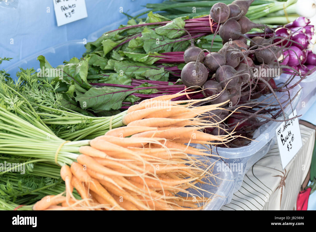 Frischen hausgemachten Bio-Produkten auf Bauernmarkt Stockfoto