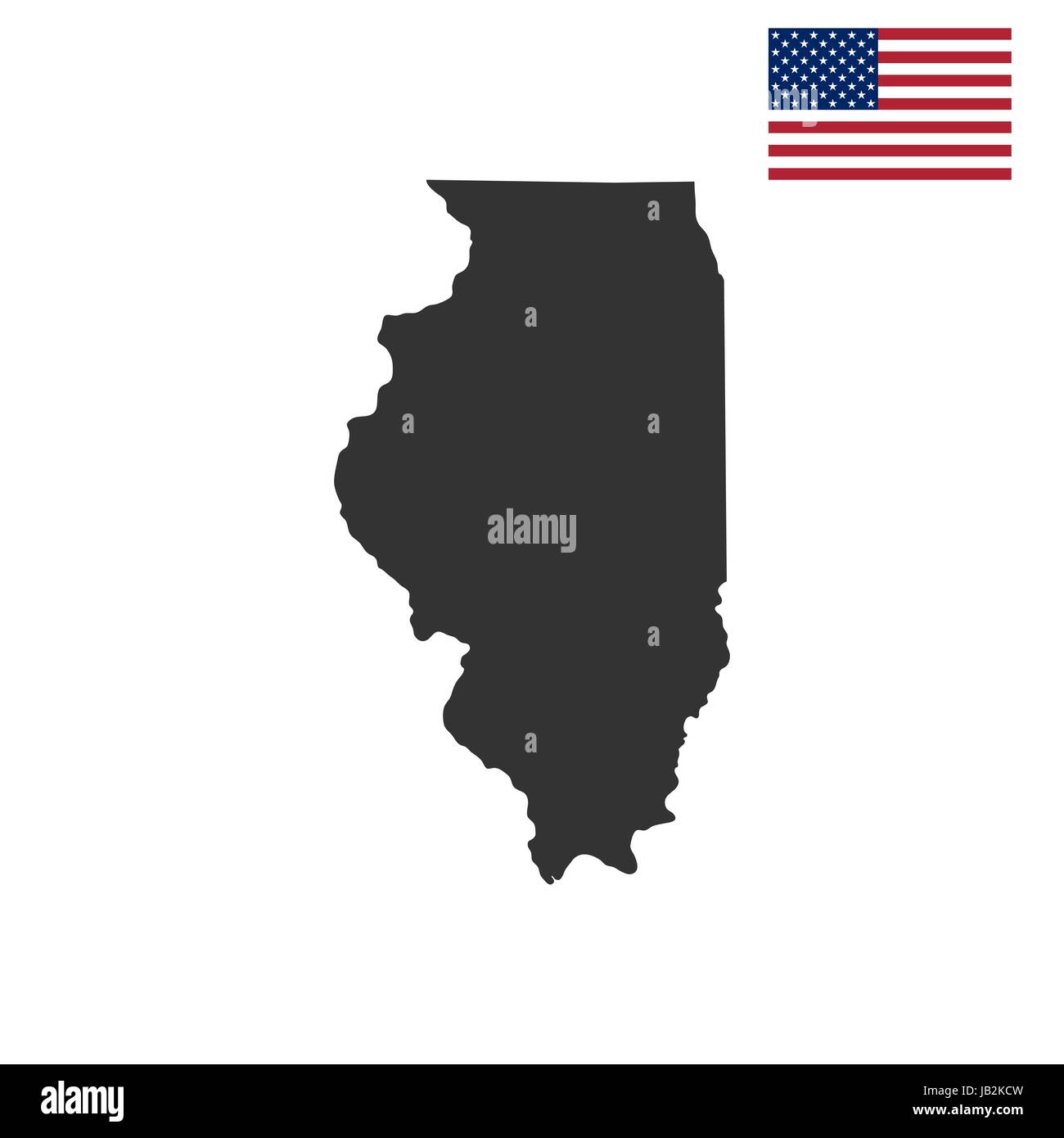 Karte der US-Bundesstaat Illinois Stock Vektor