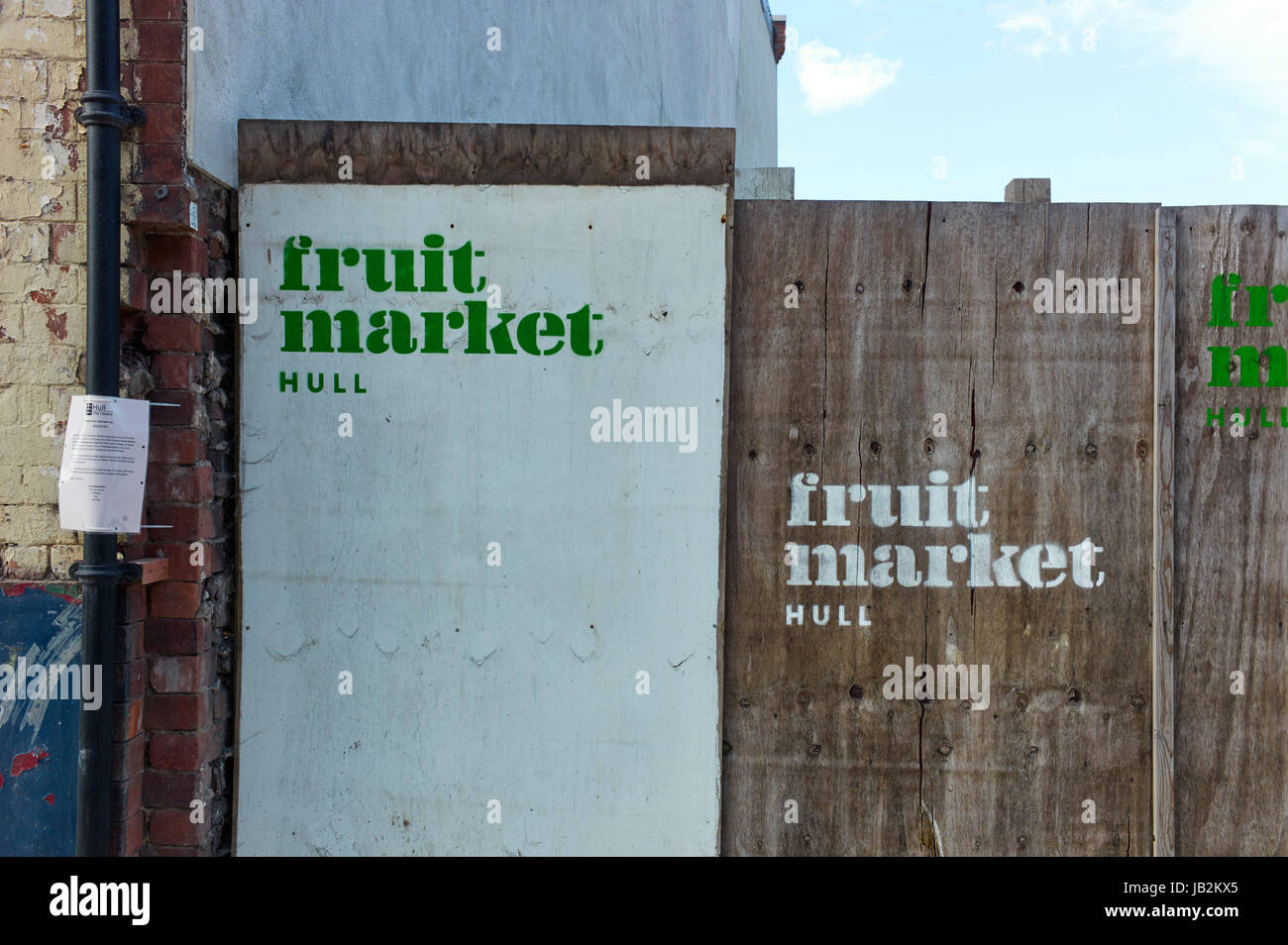 Horten mit Obstmarkt Rumpf-logo Stockfoto
