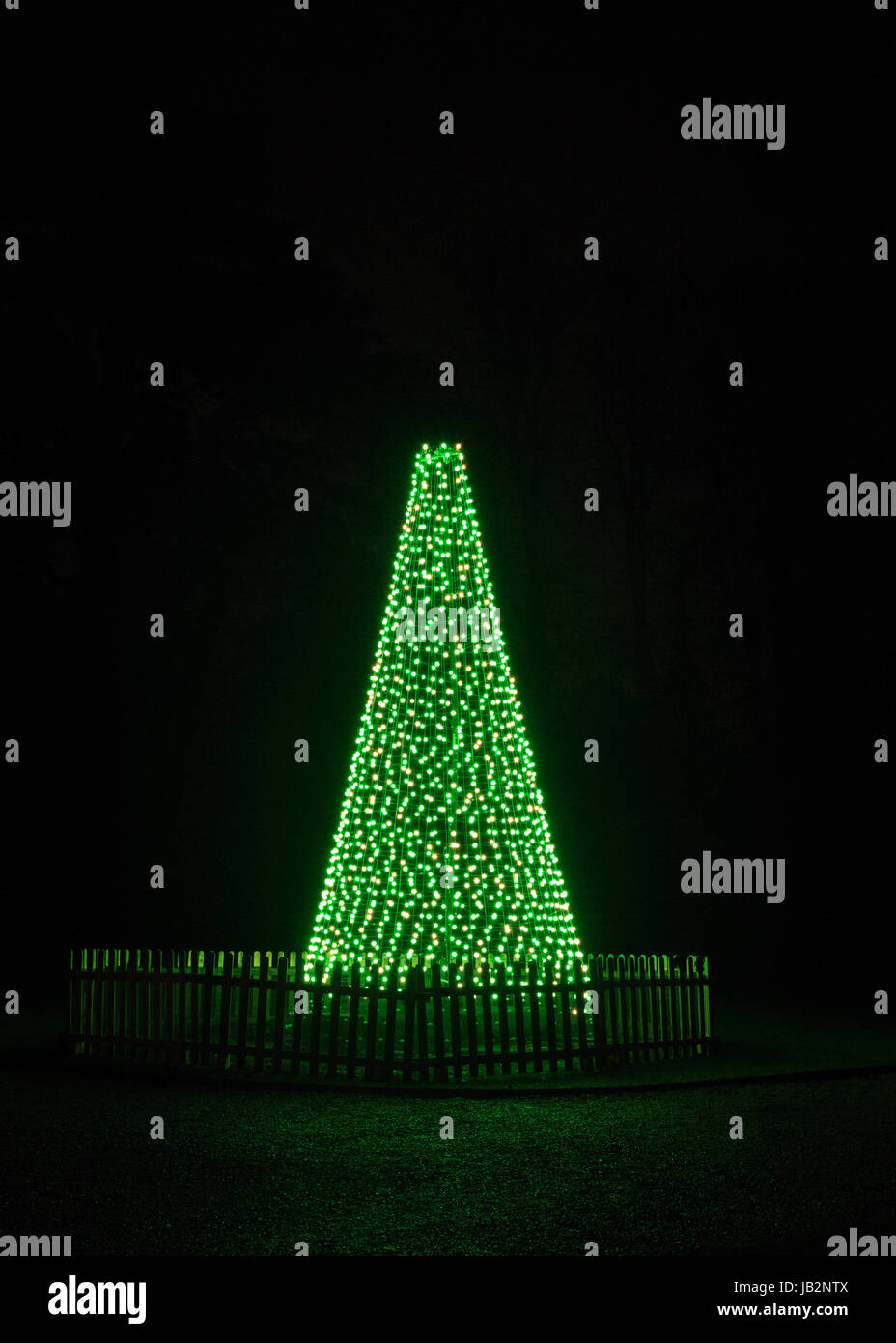 Weihnachtsbaum-Licht-Skulpturen und Installationen im Blenheim Palace.  Dezember 2016 Stockfoto