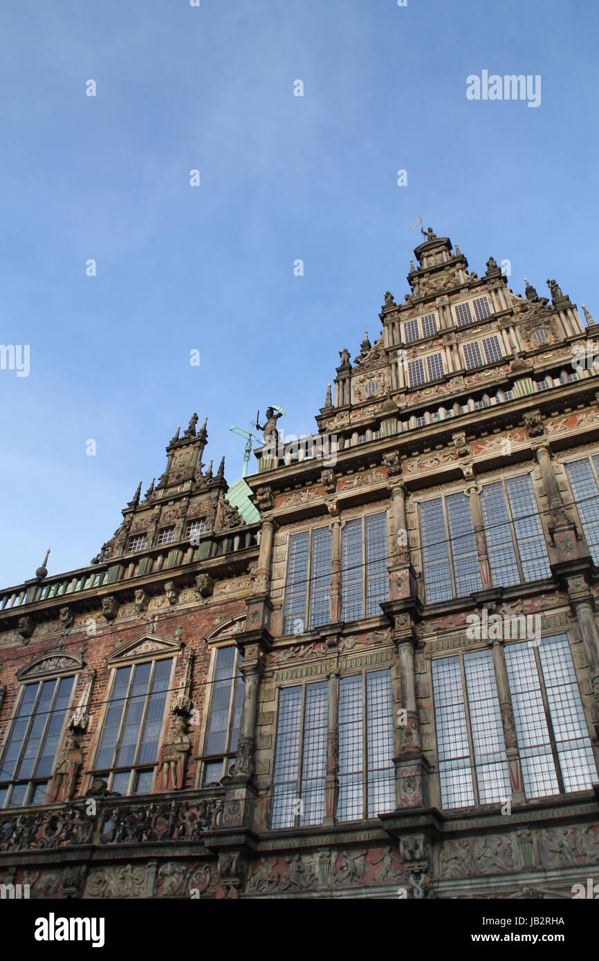 Giebel des Bremer Rathaus Stockfoto