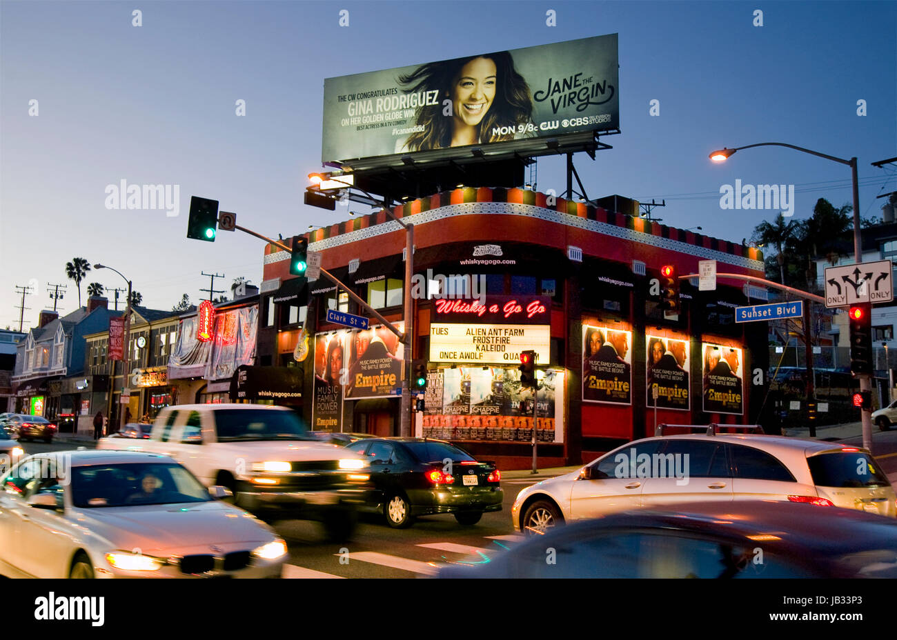 das Wort berühmten Whisky A Go Go Nachtclub auf dem Sunset Strip in Los Angeles, CA Stockfoto