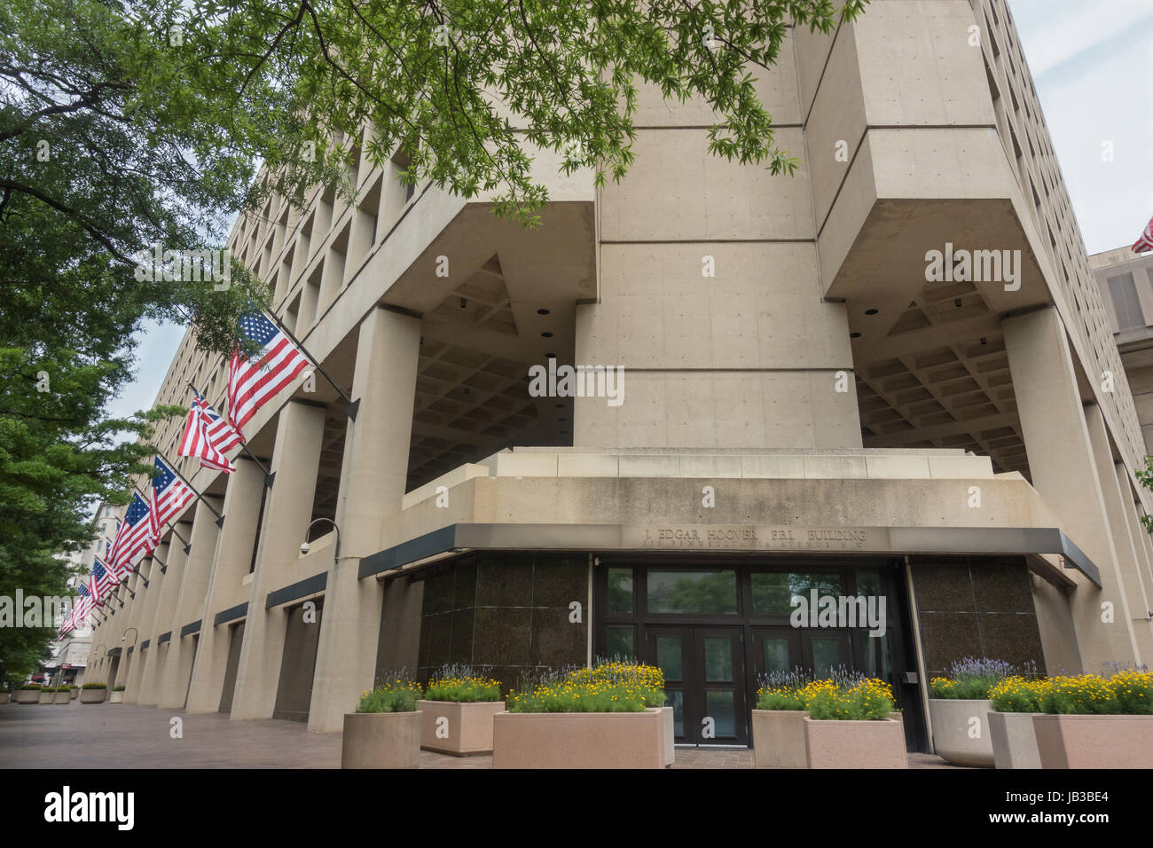 Federal Bureau of Investigation Hauptquartier auf der Pennsylvania Avenue, Washington, DC.  J. Edgar Hoover Building benannt nach dem ersten FBI Direktor. Stockfoto