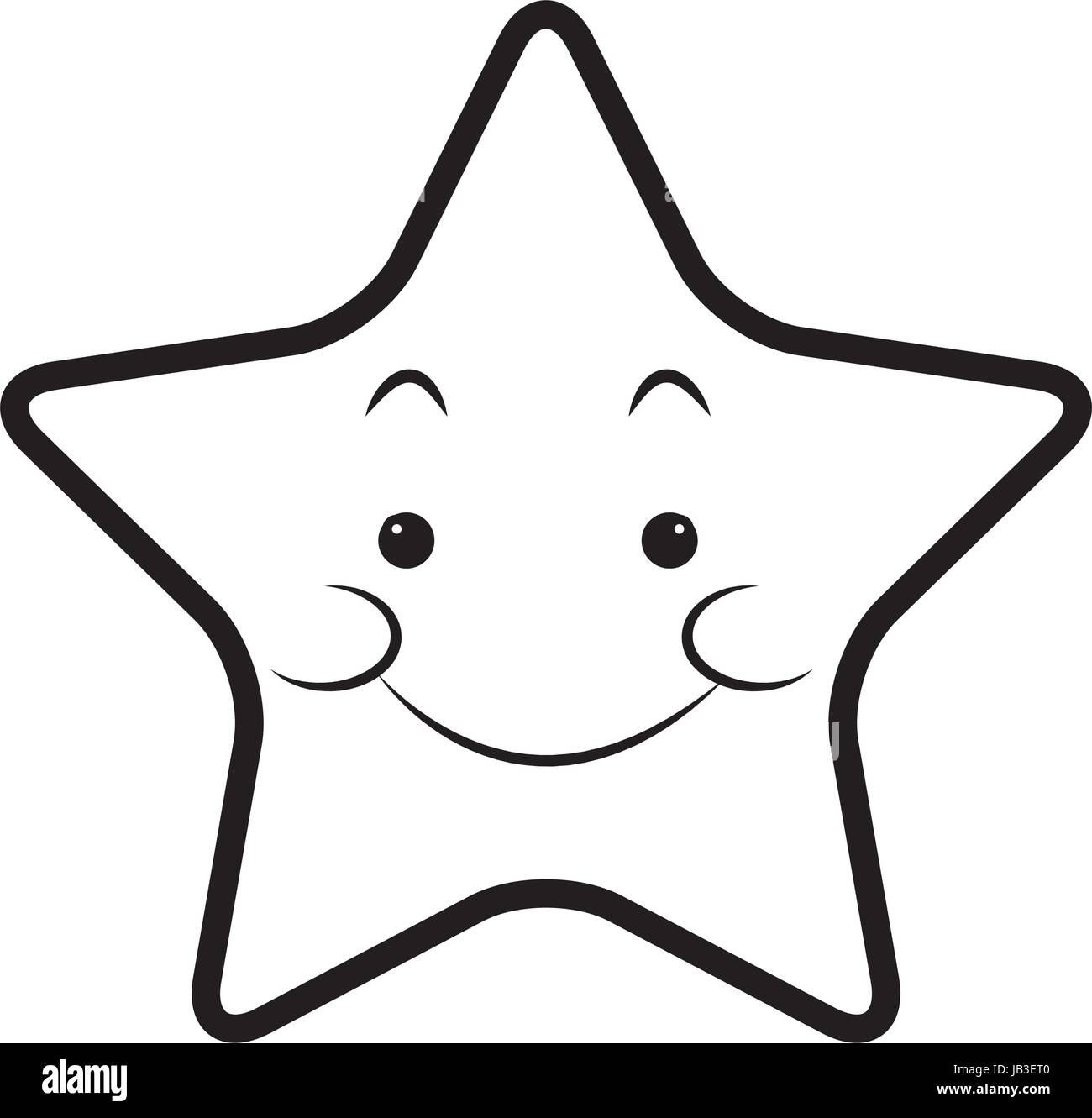 Cute Kawaii Sterne Gesicht Emoticon Charakter Stock-Vektorgrafik - Alamy