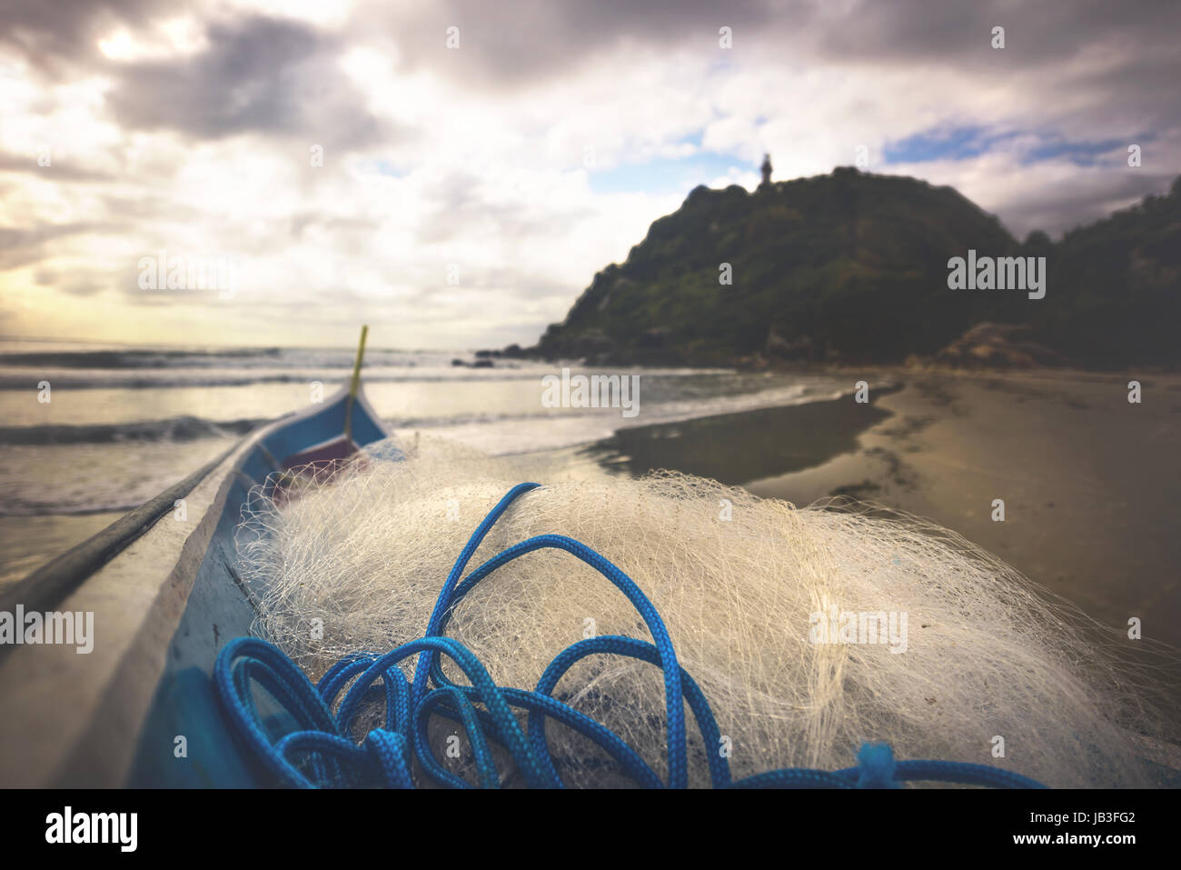 Pontal do Sul, Paraná, Brasilien - 3. Juni 2017: Fischerboot. Stockfoto