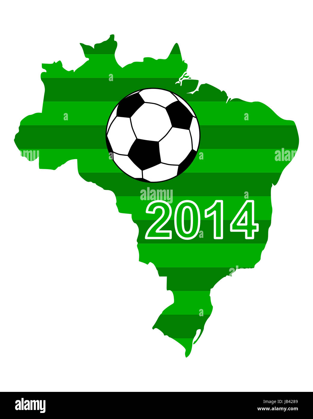 Karte Und Fahne von Brasilien Mit Fußball Stockfoto