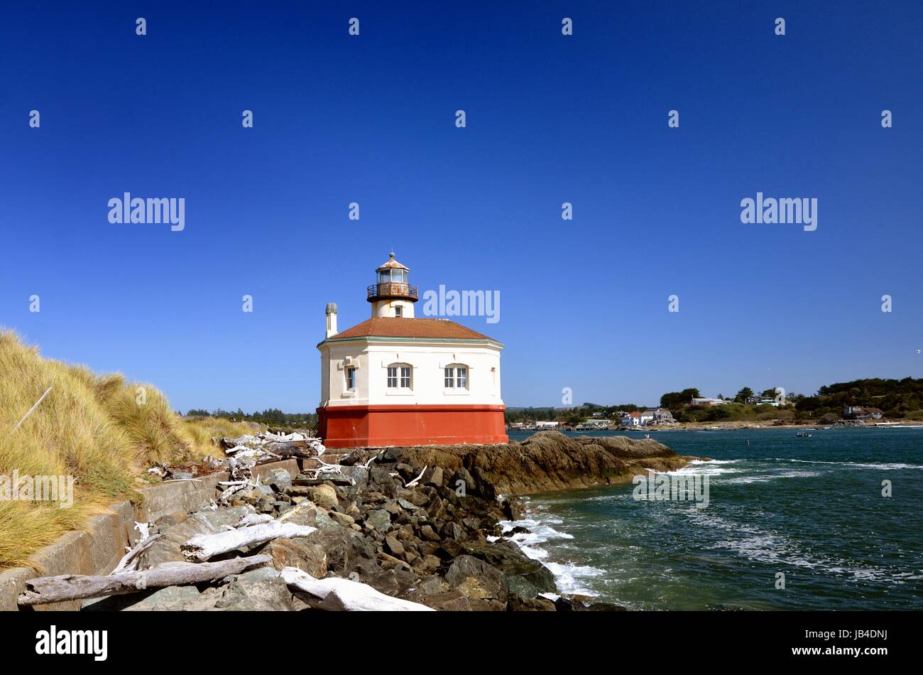 Coquille Fluss Leuchtturm, Bullards Beach State Park, Bandon, Oregon Stockfoto