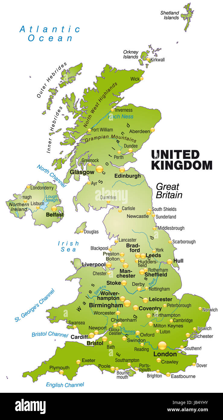 Karte ist modern Gestaltet Und Köhn Alle Wichtigen Topographischen Informationen zu sterben.  Sterben Karte Kann Sofort Eingesetzt Werden Und ist Optimiert Für Den Druck Und Den Einsatz in digitalen Medien. Der Farbmodus ist RGB. Stockfoto