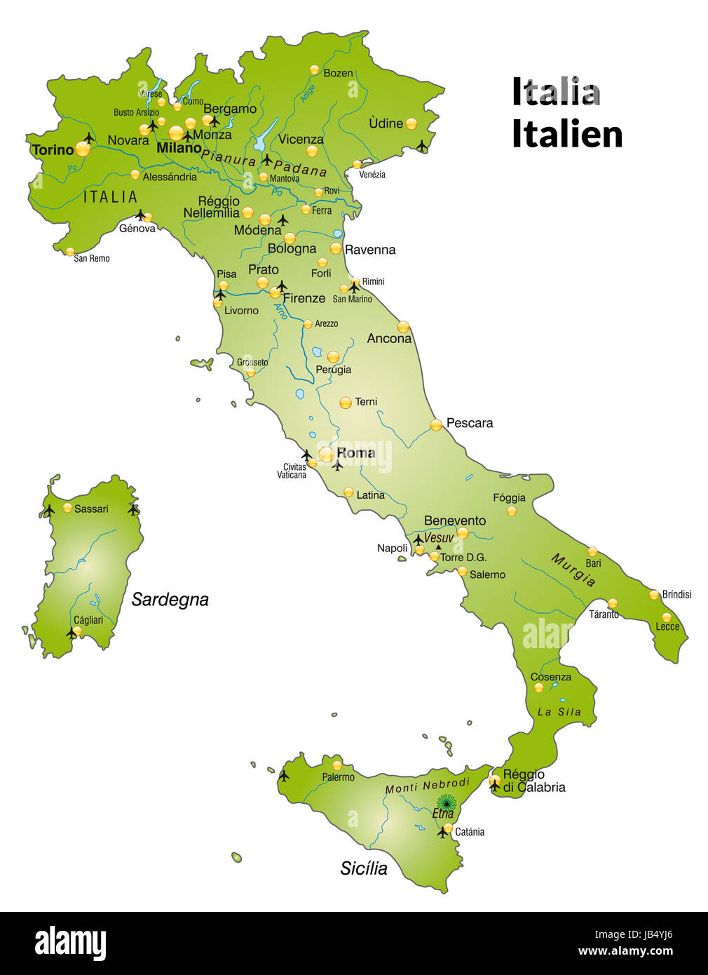 Karte ist modern Gestaltet Und Köhn Alle Wichtigen Topographischen Informationen zu sterben.  Sterben Karte Kann Sofort Eingesetzt Werden Und ist Optimiert Für Den Druck Und Den Einsatz in digitalen Medien. Der Farbmodus ist RGB. Stockfoto