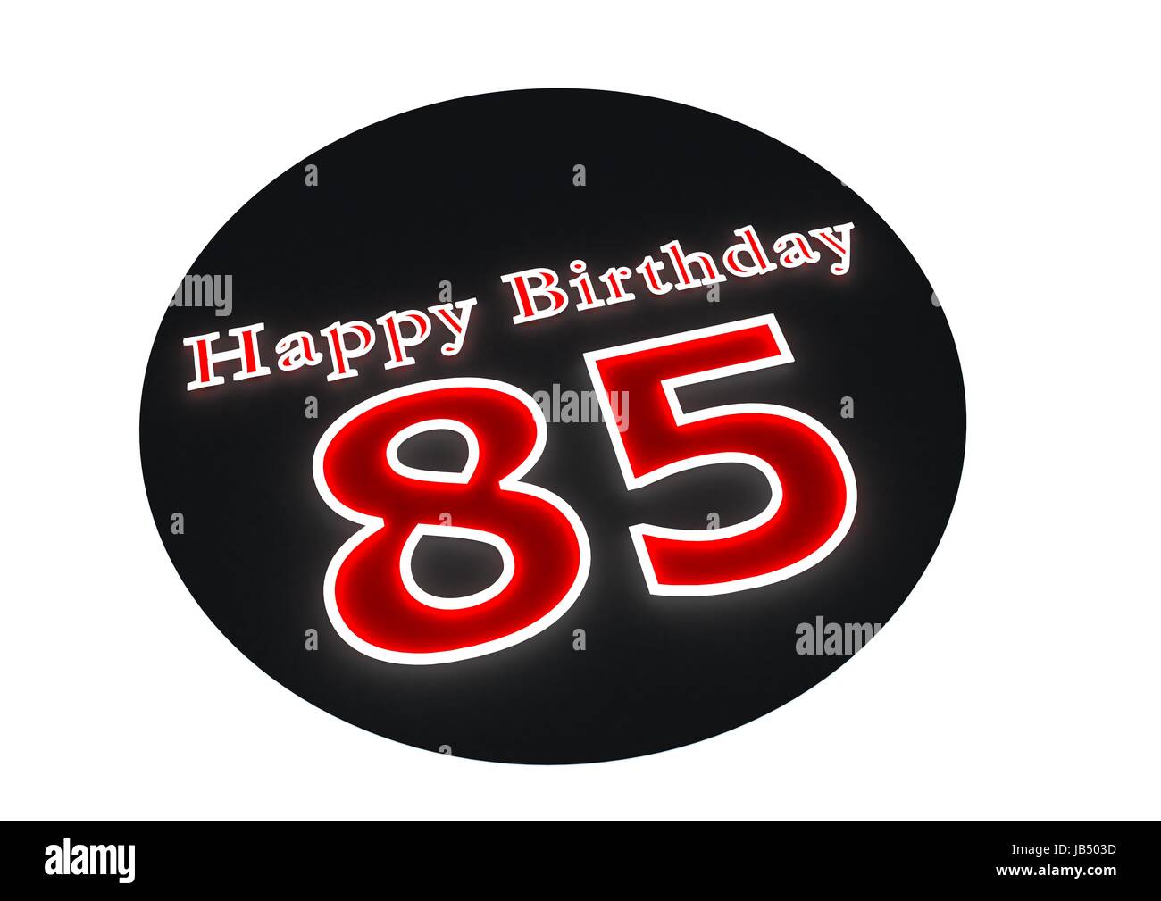 Der Schriftzug Happy Birthday als leuchtende Wrting und das Alter mit rotem Hintergrund Stockfoto Der Schriftzug Happy Birthday als leuchtende Wrting und das Alter mit rotem Hintergrund Stockfoto
