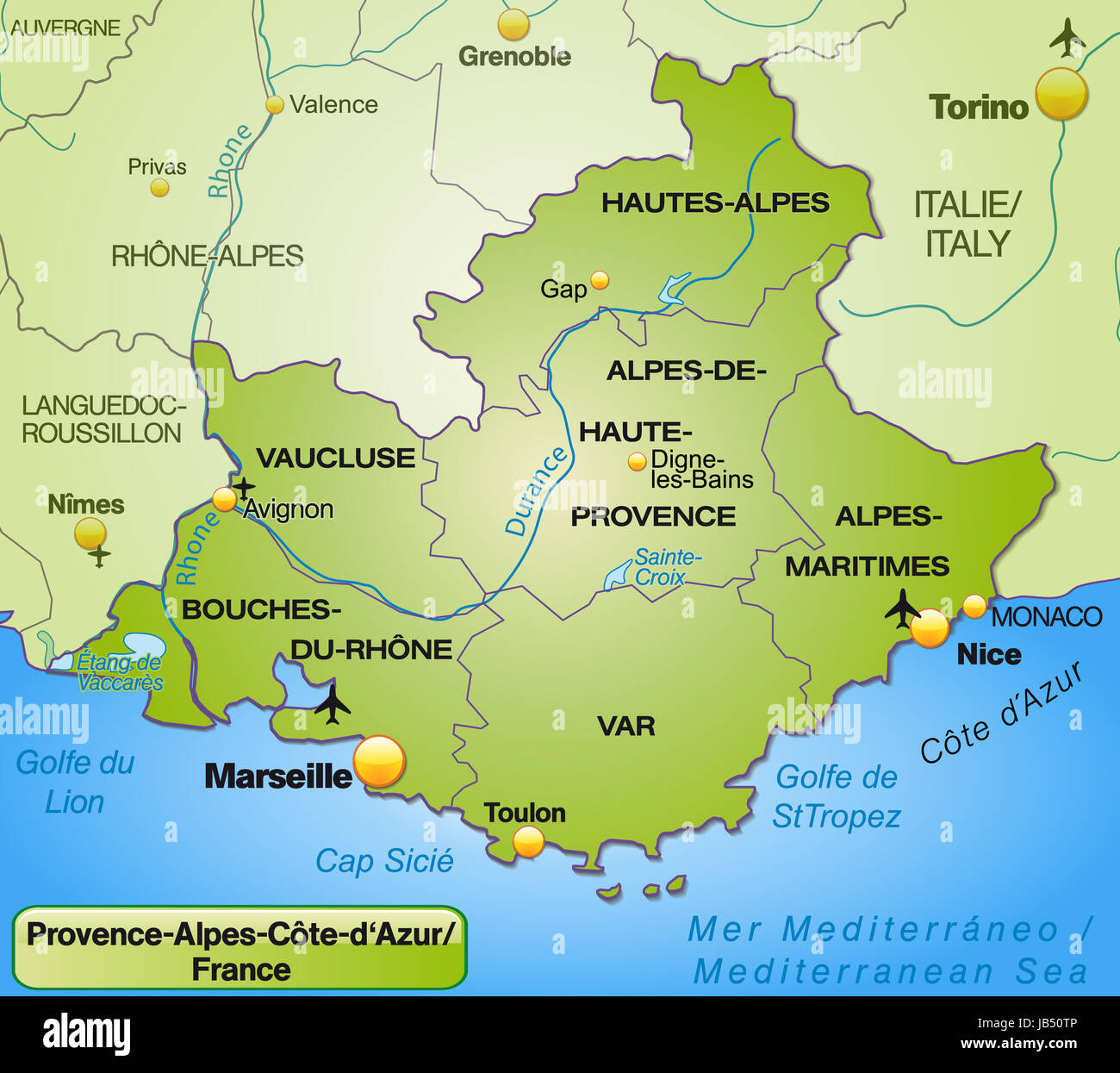 Cote d'azur karte -Fotos und -Bildmaterial in hoher Auflösung – Alamy