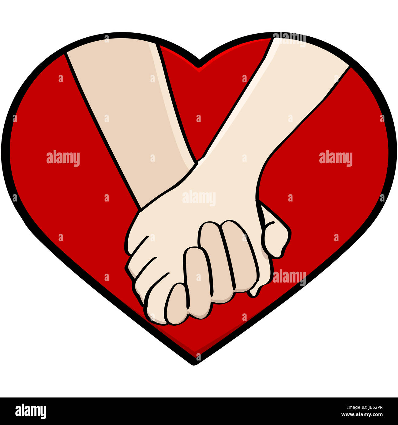 Cartoon couple holding hands