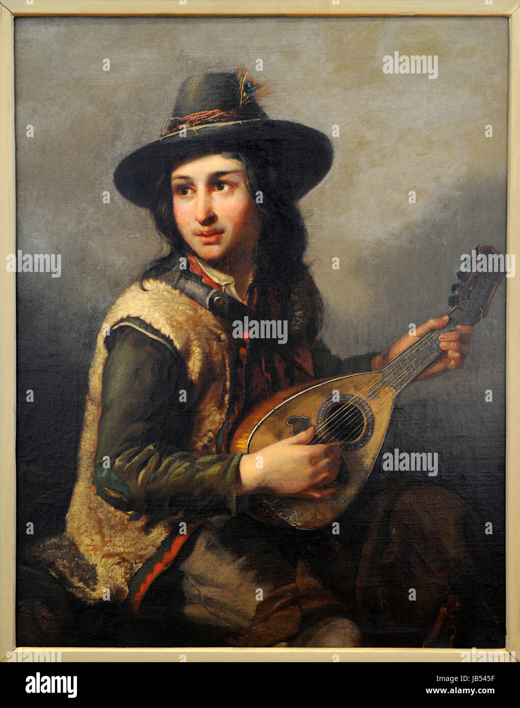 Jan Zienkiewicz (1821-1888). Italienische junge mit der Mandoline, 1861. Vilnius-Bildergalerie. Litauen. Stockfoto