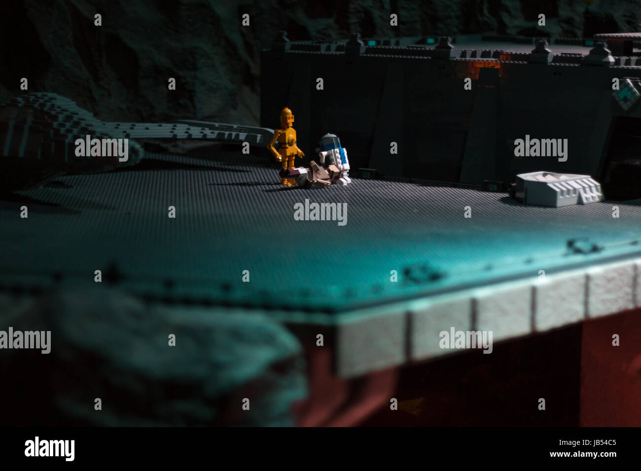 Erholung von einer Szene aus dem Film Star Wars Episode III in Lego Steine Stockfoto