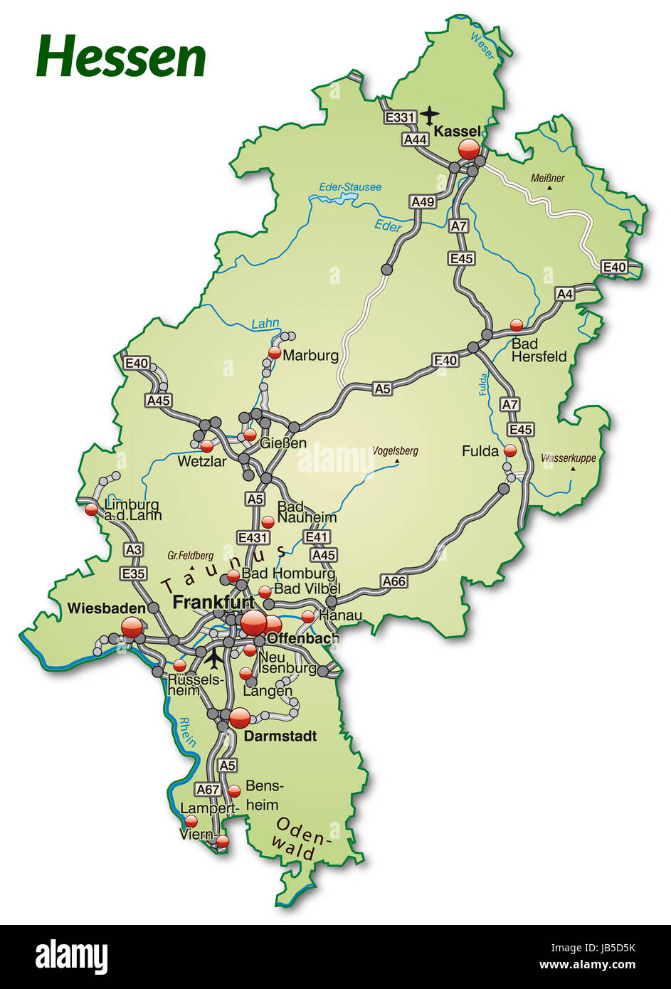 Hessenkarte -Fotos und -Bildmaterial in hoher Auflösung – Alamy